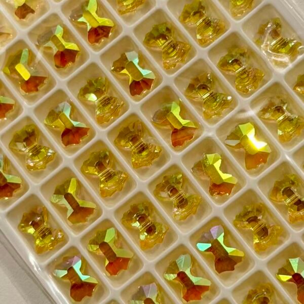 Crystal Gold Yellow bows Pendant