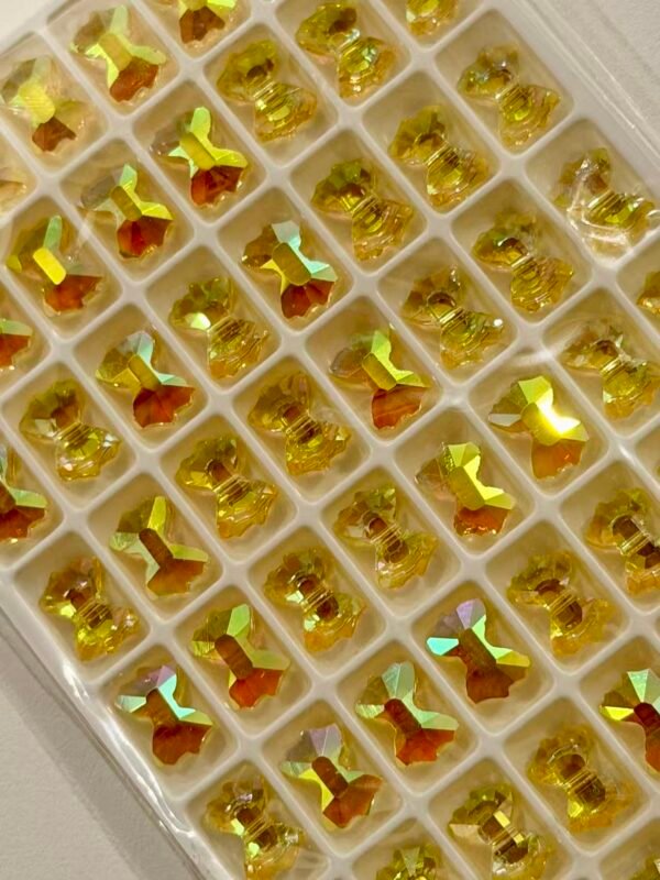 Crystal Gold Yellow bows Pendant