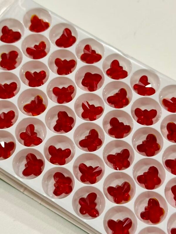 Crystal Pendant Butterfly Clear Red(1 Pack is 36pcs)