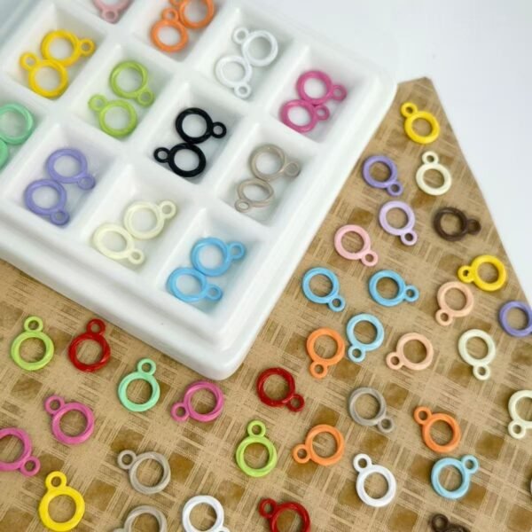 Metal bail beads, Colorful embossed, thin & big hole,fit for the rope