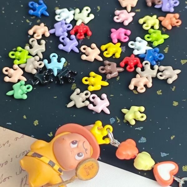 Metal beads, connect figures to be pendant ,crown shape ,colorful