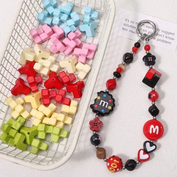 Metal beads, colorful,bricks,fit for the phone chain