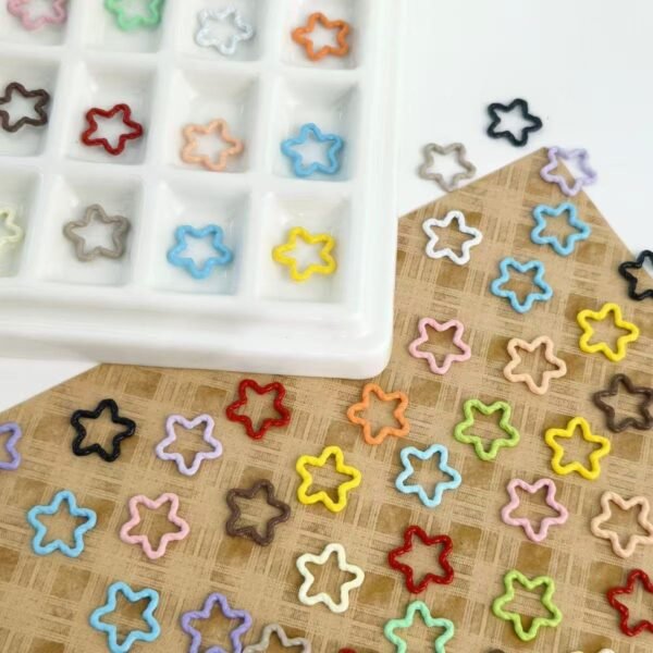 Metal Closed rings , Star shape,Colorful, Embossed Rings