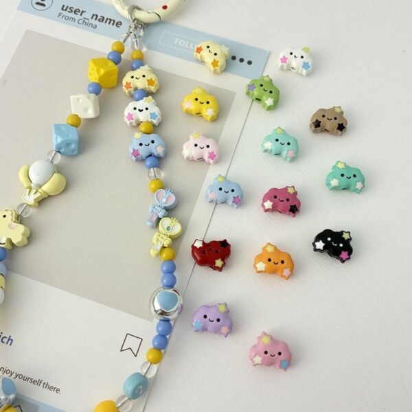 Metal beads, cute cloud ,colorful, fit for the phone chain