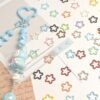 Metal Closed rings , Star shape,Colorful, Embossed Rings