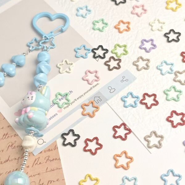 Metal Closed rings , Star shape,Colorful, Embossed Rings