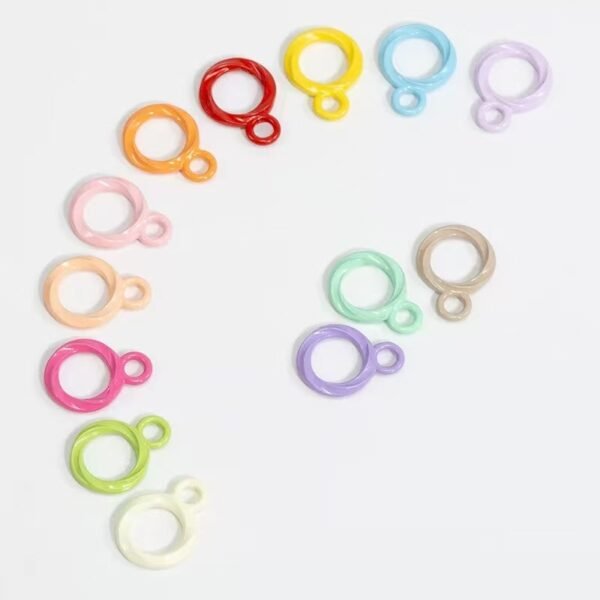 Metal bail beads, Colorful embossed, thin & big hole,fit for the rope