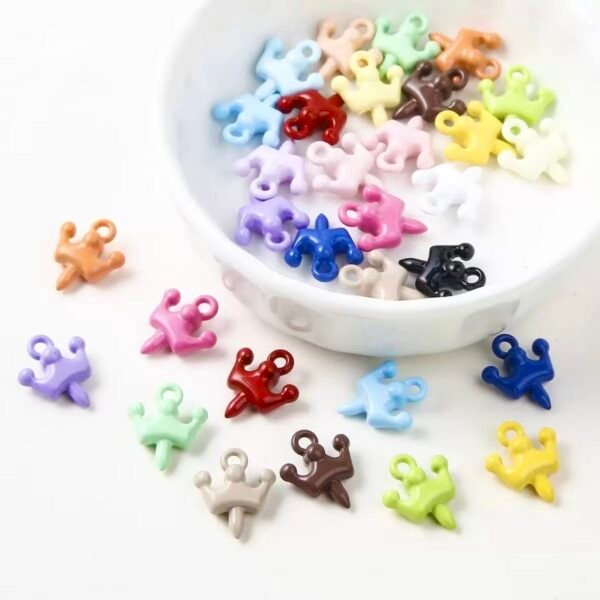 Metal beads, connect figures to be pendant ,crown shape ,colorful