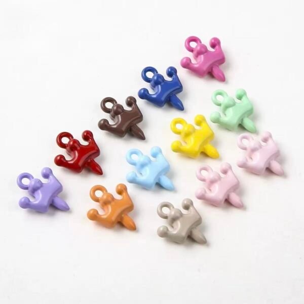 Metal beads, connect figures to be pendant ,crown shape ,colorful