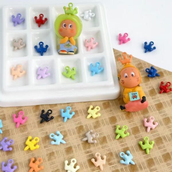 Metal beads, connect figures to be pendant ,crown shape ,colorful