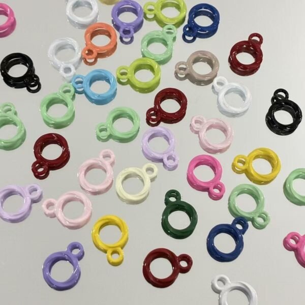 Metal bail beads, Colorful embossed, thin & big hole,fit for the rope