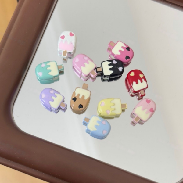 Metal beads, ice cream, colorful, fit for the phone chains 9*12mm