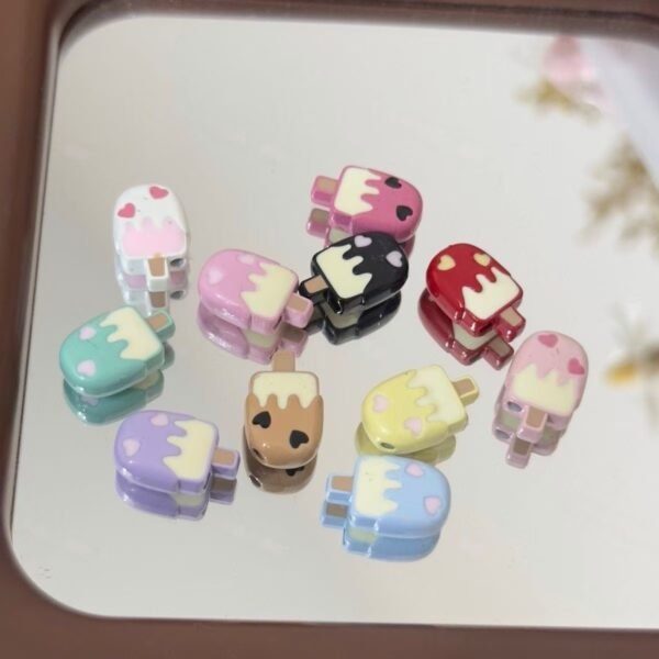 Metal beads, ice cream, colorful, fit for the phone chains 9*12mm