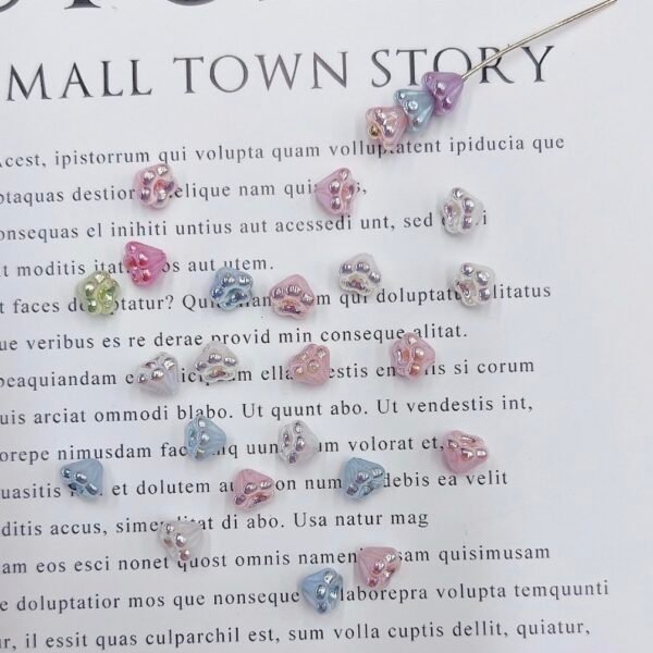 Ushiny pearl beads,flower shape,shiny,colorful,