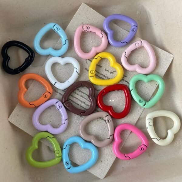 Keyrings heart shape, colorful,23mm