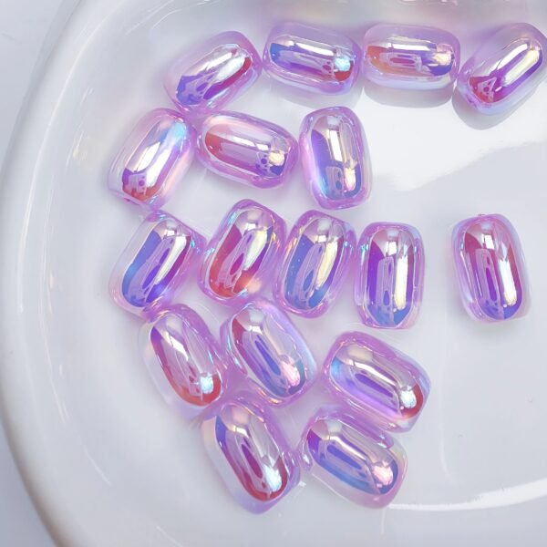 Ushiny pearl beads,Cube shape,shiny,colorful,Glass material