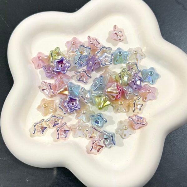 Ushiny pearl beads,flower shape,shiny,colorful,