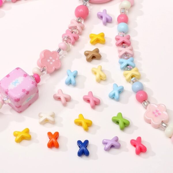 Acrylic beads,X shape spacer beads,colorful,