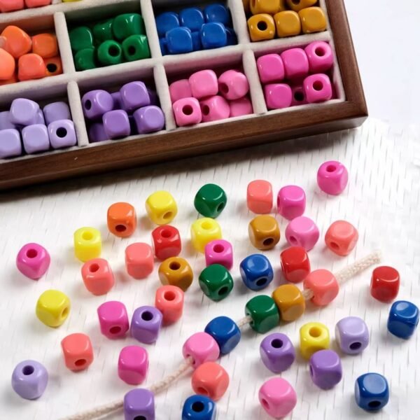Acrylic beads,square shape,spacer beads,colorful,