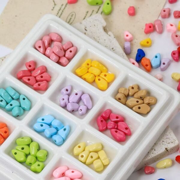 Acrylic beads,irregular shape spacer flat beads,colorful,