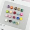 Acrylic beads, square shape,smile spacer beads,colorful