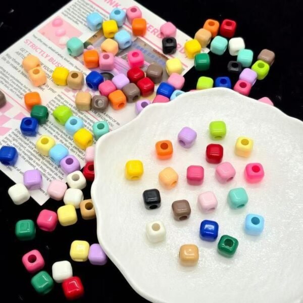 Acrylic beads,square shape,spacer beads,colorful,
