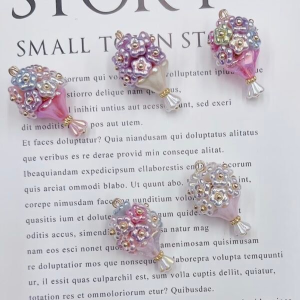 Ushiny pearl beads,flower shape,shiny,colorful,