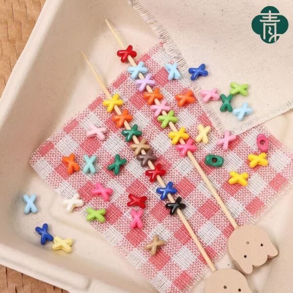 Acrylic beads,X shape spacer beads,colorful,