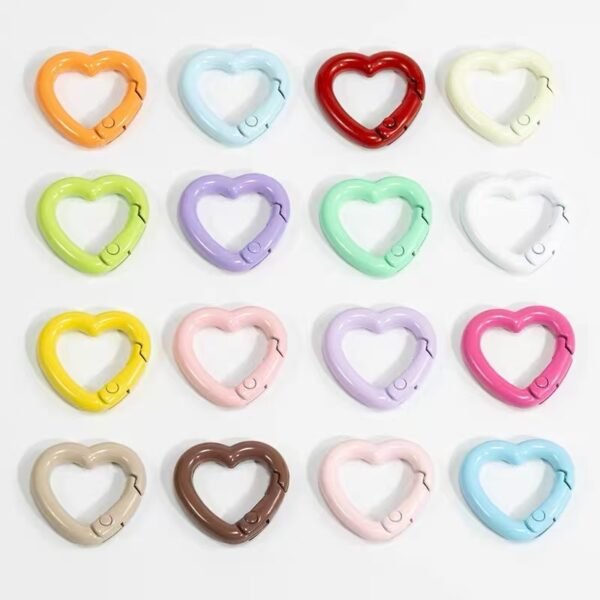 Keyrings heart shape, colorful,23mm