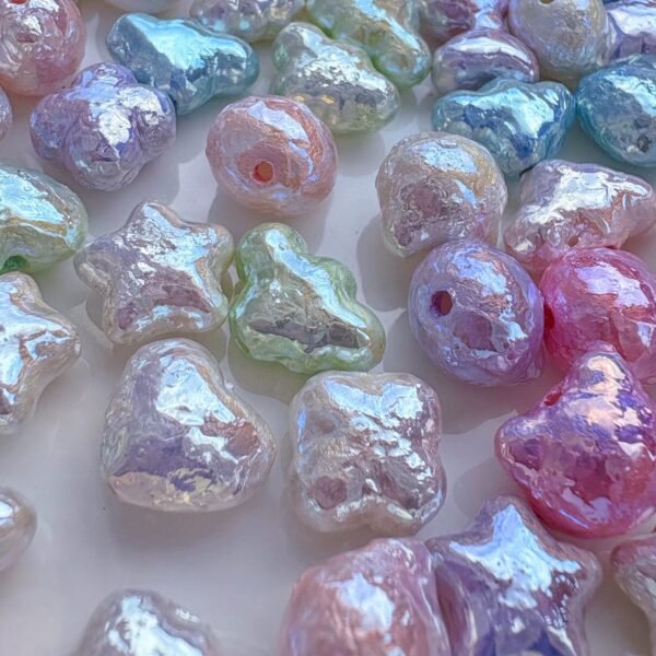 Ushiny pearl beads,textured,mix shaped,colorful,Glass pearl