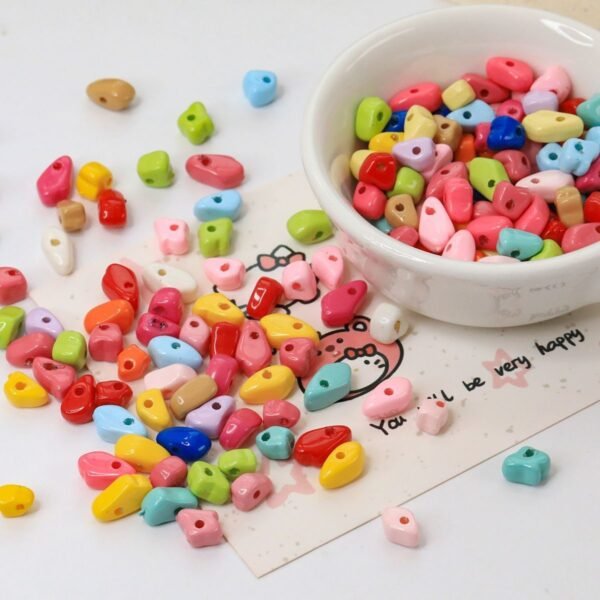 Acrylic beads,irregular shape spacer flat beads,colorful,