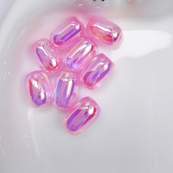 Ushiny pearl beads,Cube shape,shiny,colorful,Glass material