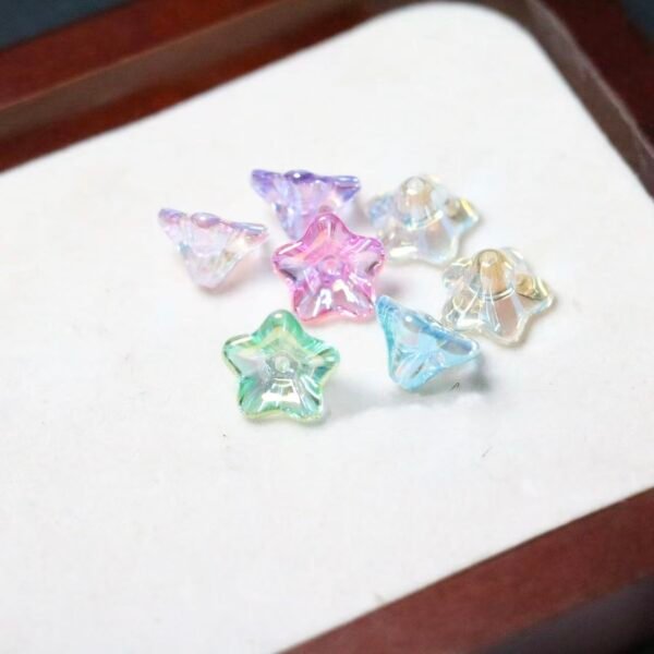 Ushiny pearl beads,flower shape,shiny transparent ,colorful,