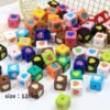 Acrylic beads,square shape,heart beads,colorful