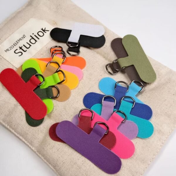 Multicolor Phone Accessories Set | Nylon Phone Stands, Charging Port Protectors, Card Holder Straps