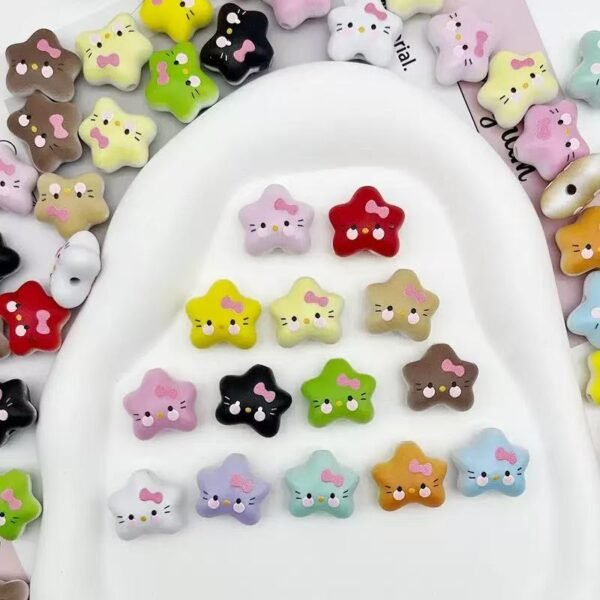 Acrylic beads,textured designs,star shape,