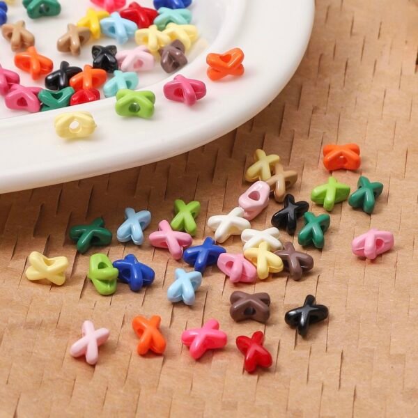Acrylic beads,X shape spacer beads,colorful,