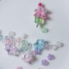 Ushiny pearl beads,flower shape,shiny transparent ,colorful,