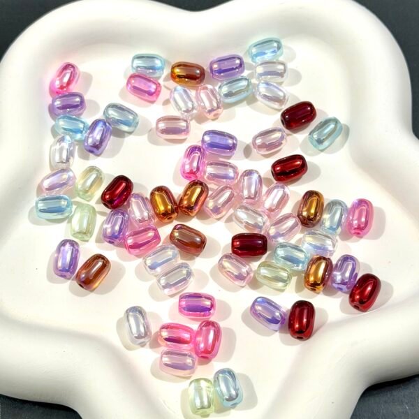 Ushiny pearl beads,Cube shape,shiny,colorful,Glass material