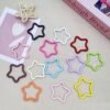 Painted five pointed star shaped spring buckle, colorful (not gold or silver), DIY keychain