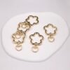 Flower shaped spring buckle, universal buckle, gold silver, DIY keychain