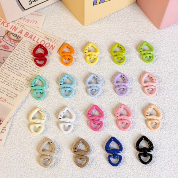 Heart shaped universal buckle, rotating suspension buckle, colorful