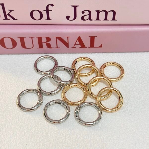 20mm gold/silver circular alloy spring buckle, DIY keychain/phone chain
