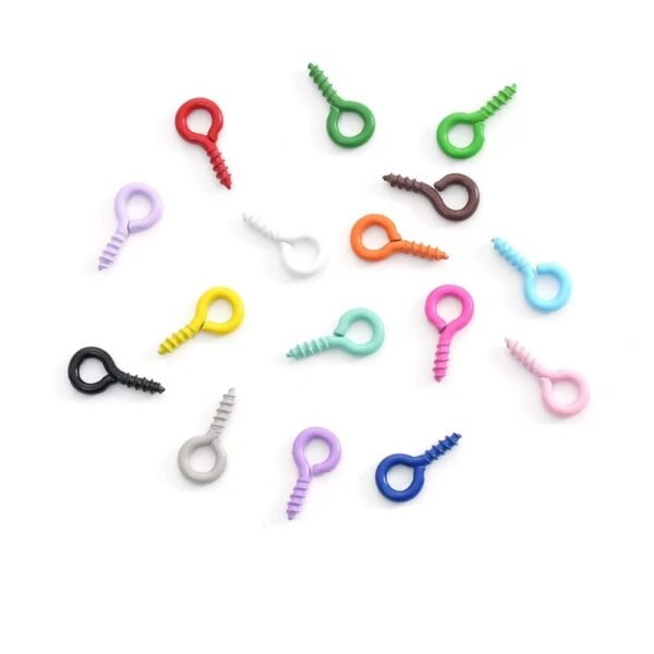 Round headed sheep's eye screw, closed screw, colorful, DIY keychain