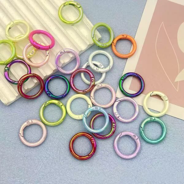 20mm/25mm UV lated color spring buckle, circular buckle, colorful, DIY keychain