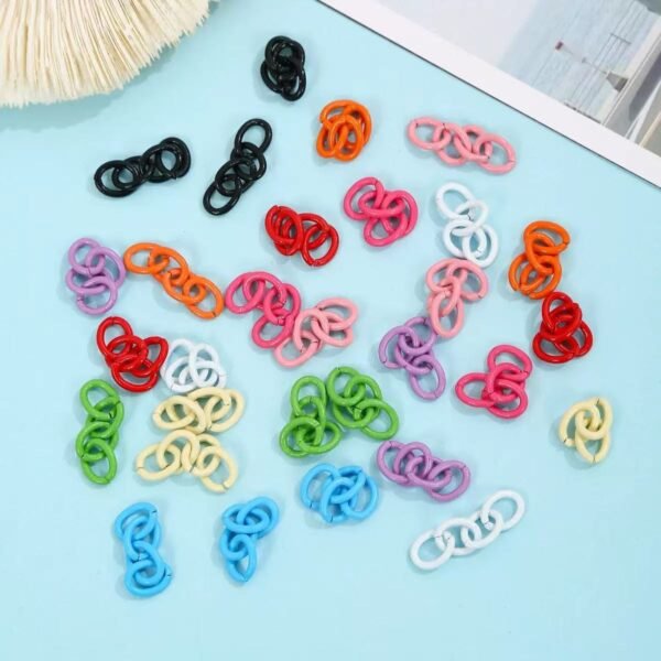 Paint candy colored four section chain, colorful, DIY keychain