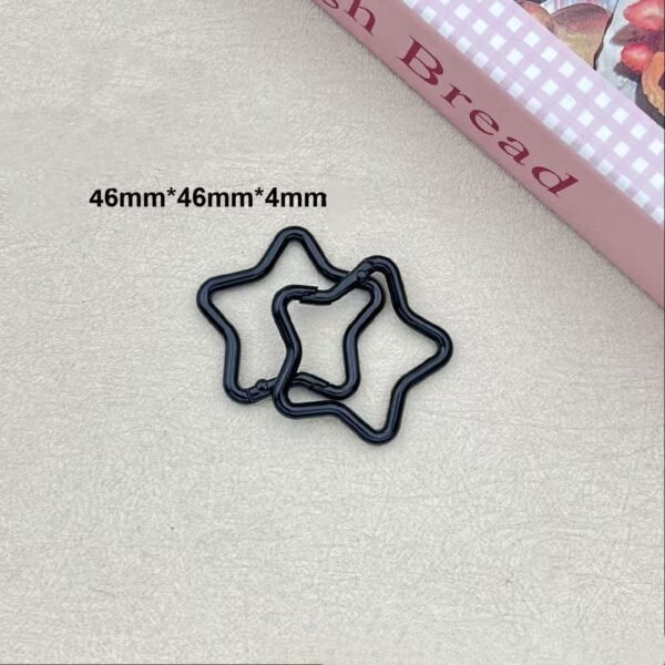 Painted five pointed star shaped spring buckle, colorful (not gold or silver), DIY keychain