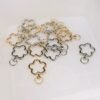 Flower shaped spring buckle, universal buckle, gold silver, DIY keychain