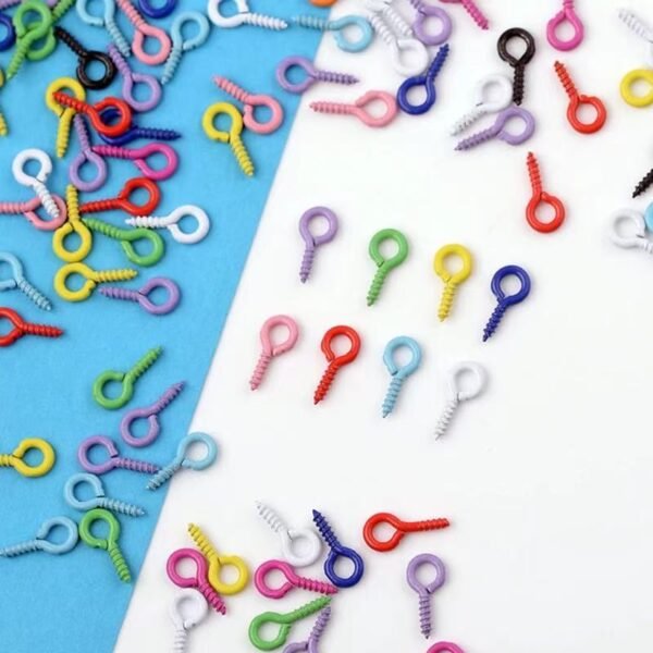 Round headed sheep's eye screw, closed screw, colorful, DIY keychain