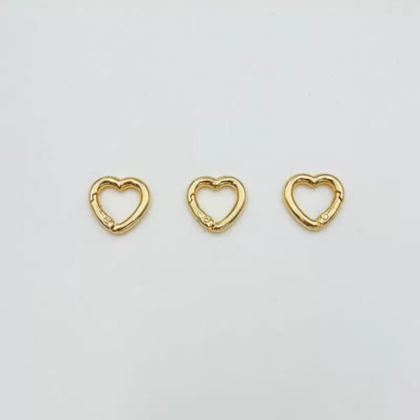 Heart shaped spring buckle, colorful/gold silver, DIY keychain